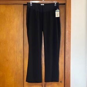 NWT Three Seasons Maternity Black Trousers Dress Pants Inseam 32”  Back Pockets